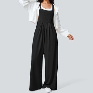 Halara waffle knit casual overalls NWT